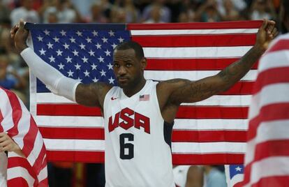 LeBron James tras ganar el oro olímpico.