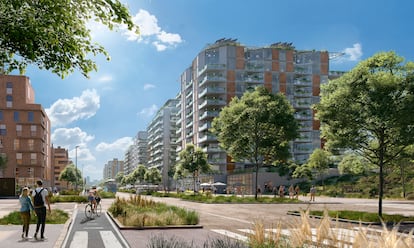 Render del proyecto de urbanización de las Tablas Oeste, el primero de los cuatro ámbitos de Madrid Nuevo Norte. IMAGEN CEDIDA