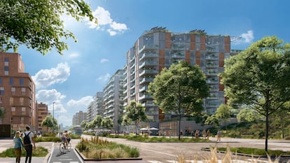 Render del proyecto de urbanización de las Tablas Oeste, el primero de los cuatro ámbitos de Madrid Nuevo Norte. IMAGEN CEDIDA