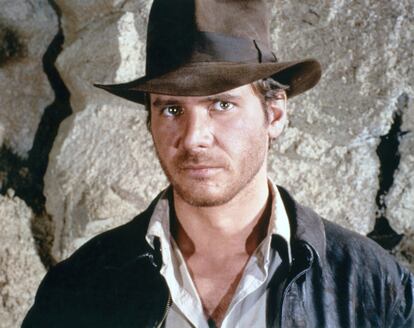 Harrison Ford en el rodaje de 'En busca del arca perdida' en 1981.