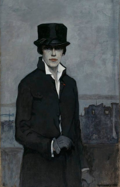 Romaine Brooks, 'Autorretrato' (1923). Pode ser visto no Museu Smithsonian de Arte Americana, localizado em Washington D.C.