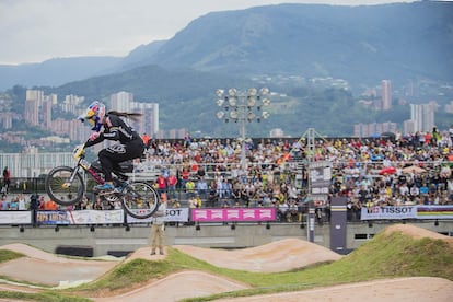 Uno de sus últimos títulos lo consiguió en casa, en Medellín, cuando ganó el Mundial de BMX el pasado mayo.