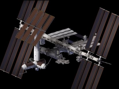 Momento del desacople de la estación Axiom y la ISS, en un futuro.