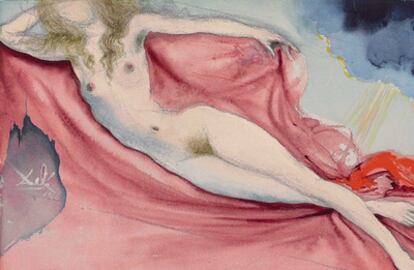 La pintura 'Playmate', que en 1966 realizó Salvador Dalí (1904-1989) a petición de la revista 'Playboy', que lo incluyó en su número de enero de 1967.