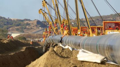 Obras del gasoducto Trans Adriatic Pipeline, en el que participa T&eacute;cnicas Reunidas, en Grecia, en una imagen de archivo.
