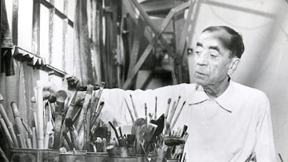 Ángel Ferrant en su estudio. Museo Patio Herreriano