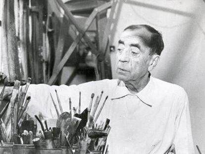 Ángel Ferrant en su estudio. Museo Patio Herreriano