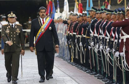 Nicolás Maduro, este jueves en un acto castrense. 