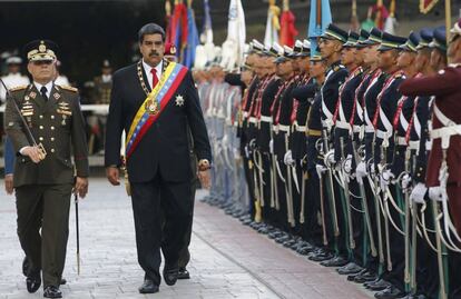 Nicolás Maduro, este jueves en un acto castrense.