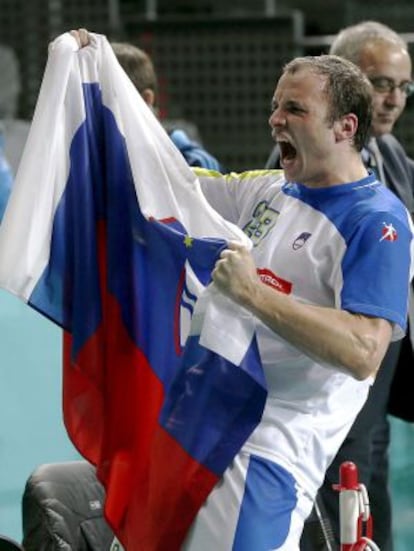 Zorman celebra la victoria ante Rusia.