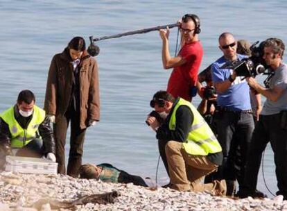 Rodaje de la película <i>Retorno a Hansala</i> en las playas de Cádiz.