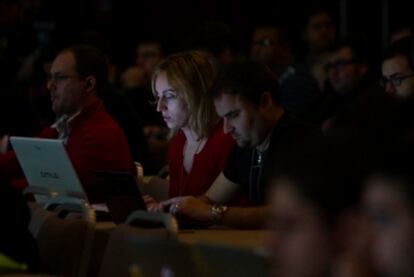 Participantes en el quinto Evento Blog España, que se celebra en Sevilla.