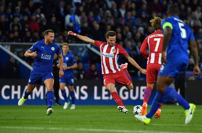 Saul Niguez durante el partido ante el Leicester City.