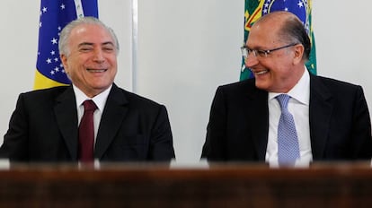 Michel Temer e Geraldo Alckmin, no Planalto, em 2016.