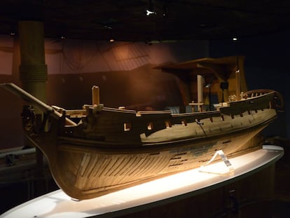 A model of the ‘Nuestra Señora de las Mercedes’ warship.