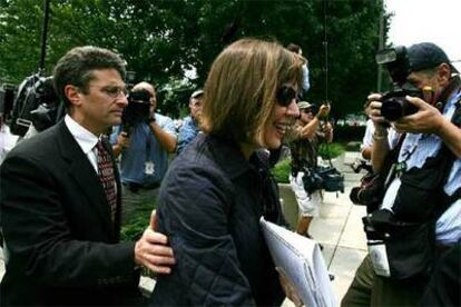 En la imagen, Judith Miller, durante la vista celebrada hoy en la corte federal.