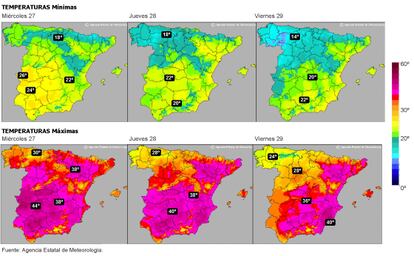 Evolución de la ola de calor. Fuente: Aemet