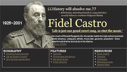 Imagen del especial necrolgico sobre Fidel Castro publicado por error en CNN.com, publicado en <i>The Smoking Gun</i>.