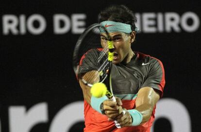 Nadal, durante su debut en Río.