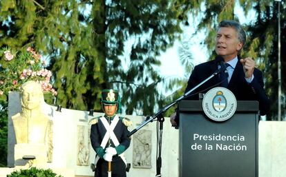 Mauricio Macri en la conmemoración del 200 aniversario del cruce de los Andes, el 24 de enero de 2017.