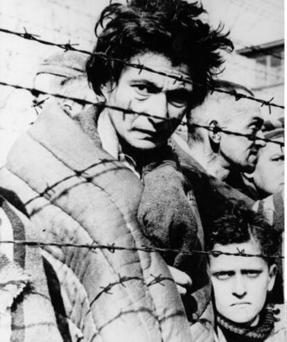 Prisioneros en el campo de concentración de Auschwitz.