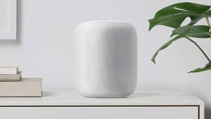 HomePod de Apple en color blanco