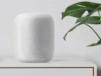 HomePod de Apple en color blanco