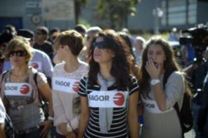 Manifestaci&oacute;n de trabajadores de Fagor, el viernes en Mondrag&oacute;n.