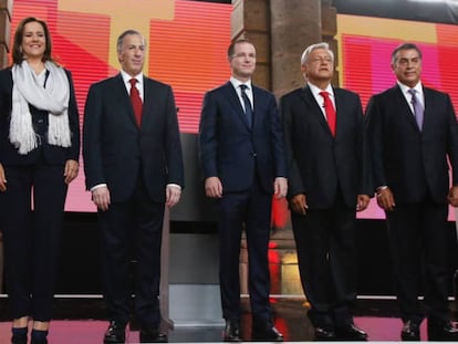 Los cinco candidatos a la presidencia de México.