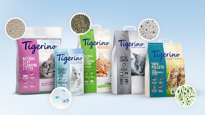 Una selección de arenas para gatos de la marca Tigerino y a la venta en Zooplus.