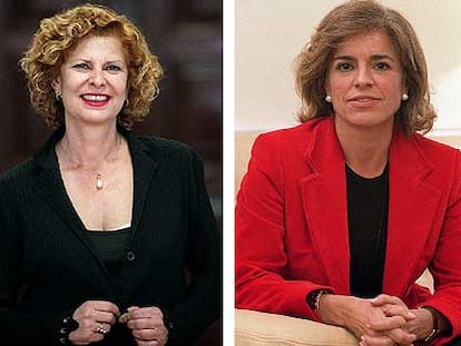 Carmen Alborch, ex ministra del PSOE; Ana Botella, concejal del PP; Rosa Aguilar, alcaldesa de IU;