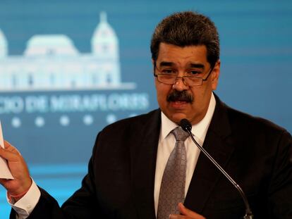 Nicolás Maduro, presidente de Venezuela, en una conferencia de prensa en Caracas, el pasado 17 de febrero.