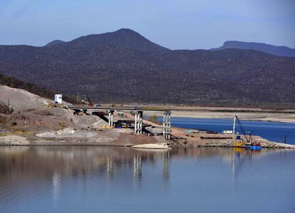 La construcción del Acueducto Yaqui en Cajeme, en febrero de 2024.