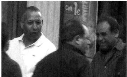 Said Rbib, in white, meets Juan Manuel Muñoz, right, in Madrid.