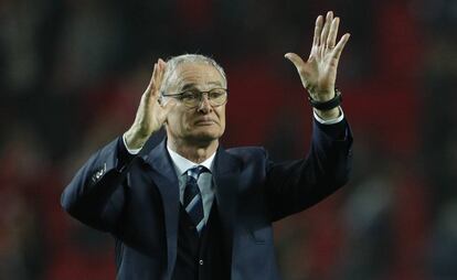Claudio Ranieri, durante el partido en el Pizjuán.