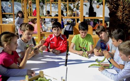 Alumnos en el colegio público Cervantes de Alboraia (Valencia).