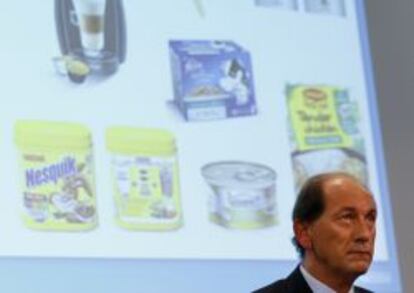 Paul Bulcke, consejero delegado de la Nestlé, reveló los resultados financieros este jueves en Ginebra.