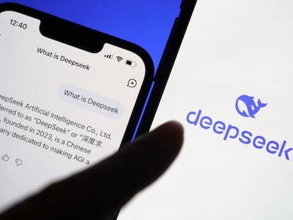 Un usuario utiliza la aplicación de DeepSeek, asistente de inteligencia artificial, el 28 de enero de 2025.