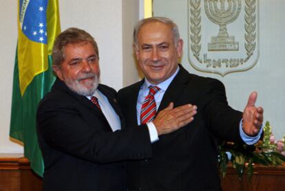 Los mandatarios brasileño e israelí, al comienzo de un encuentro en Jerusalén.