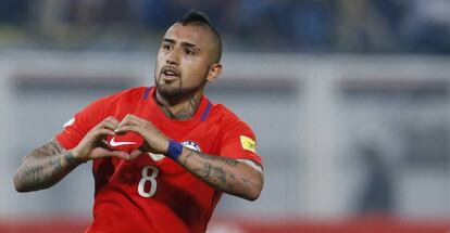 Vidal, durante un partido el marzo pasado. 