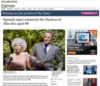 The Times, de Londres, se refiere a ella como una super aristócrata.