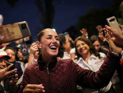 Claudia Sheinbaum en la alcaldía de Tlalpan, en Ciudad de México, este lunes.