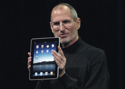 Steve Jobs, durante la presentación del iPad de Apple en enero pasado en San Francisco.