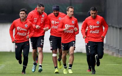 Los jugadores de la selecci&oacute;n de Chile. 