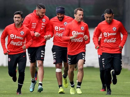 Los jugadores de la selecci&oacute;n de Chile. 