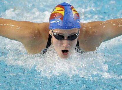 Mireia Belmonte, en la final de los 200 metros mariposa en la que ayer logró el bronce.