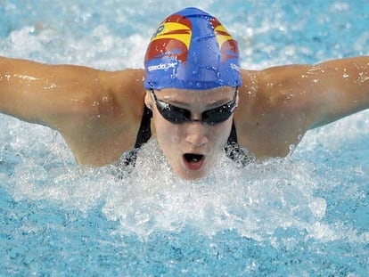 Mireia Belmonte, en la final de los 200 metros mariposa en la que ayer logró el bronce.