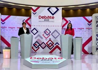 candidatas a la gubernatura del Estado de México, Delfina Gómez y Alejandra del Moral, durante el debate