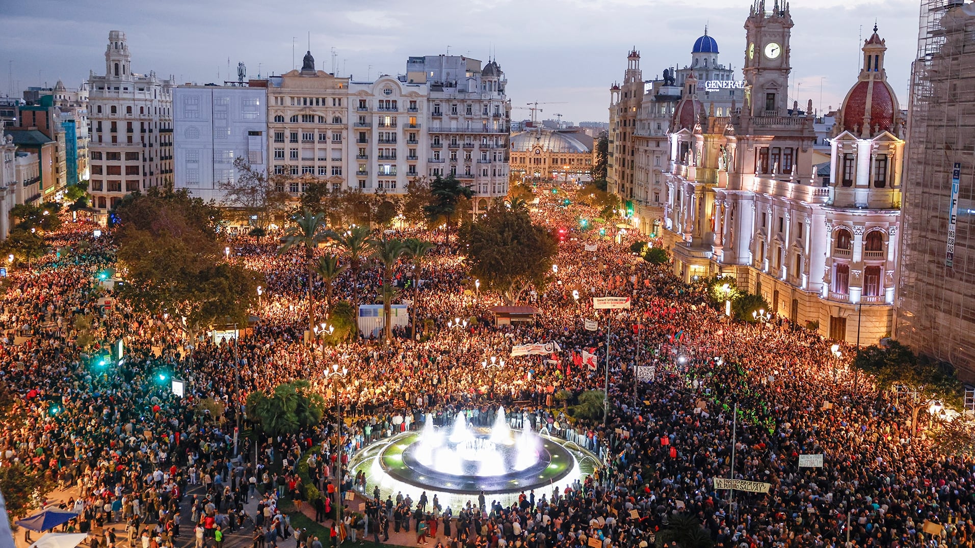 Vista panorámica de la manifestación del 9 de noviembre.