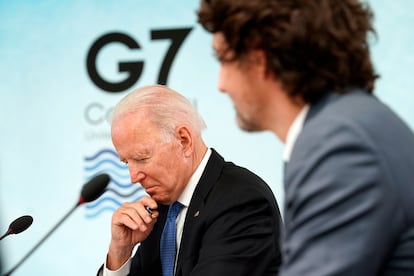 Joe Biden, en la cumbre del G-7, en Cornualles (Reino Unido).